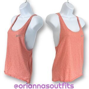Nike Women’s Open Back Yoga Sport Athletic Tank Top Coral Pink Size Small